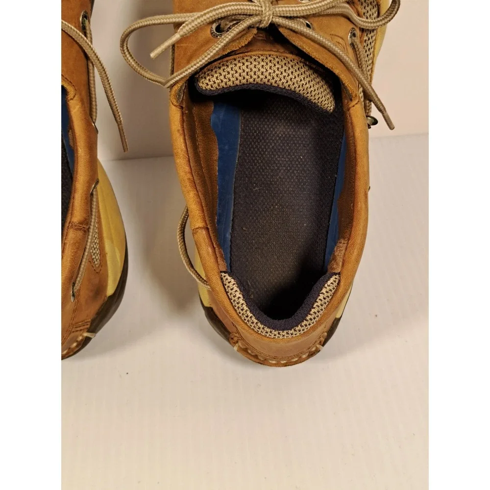 Sperry Top-Sider Mens Billfish Tan Leather Mesh Boat Shoes 12M 0777347